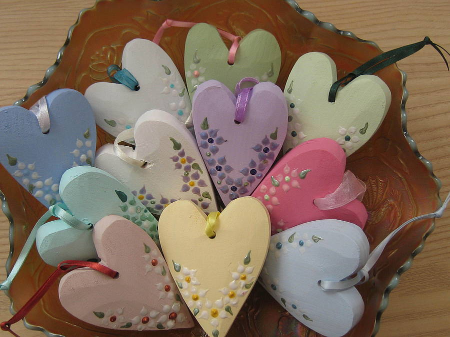 decorated hearts on ribbon by okey dokey