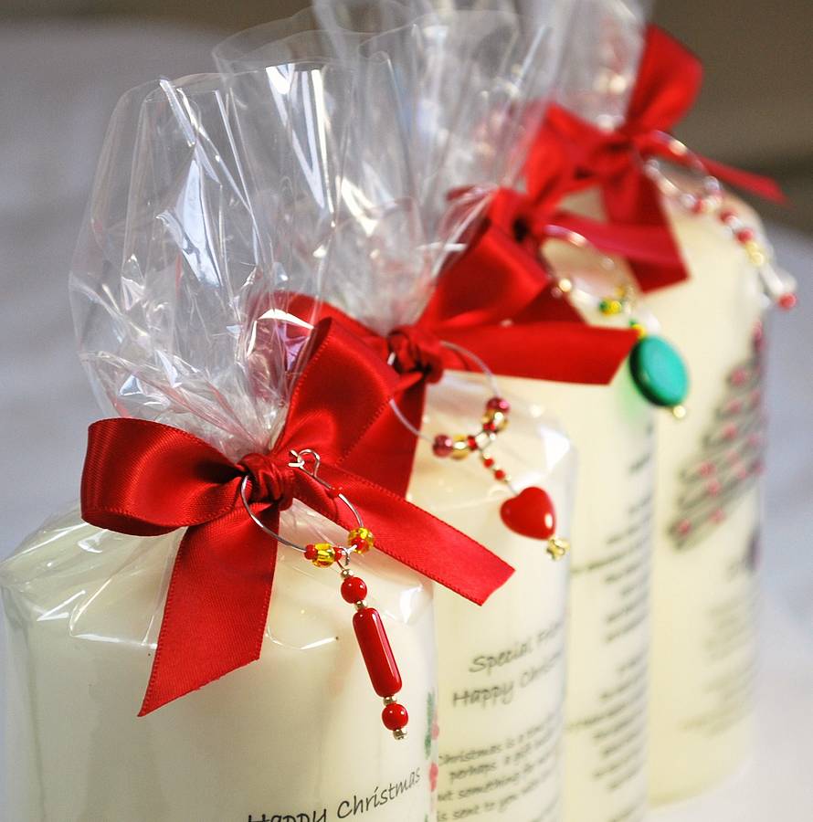 personalised christmas candle by a touch of verse