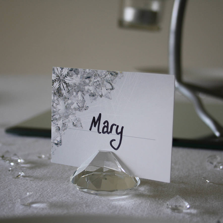 six crystal diamond place card holders by the wedding of my dreams
