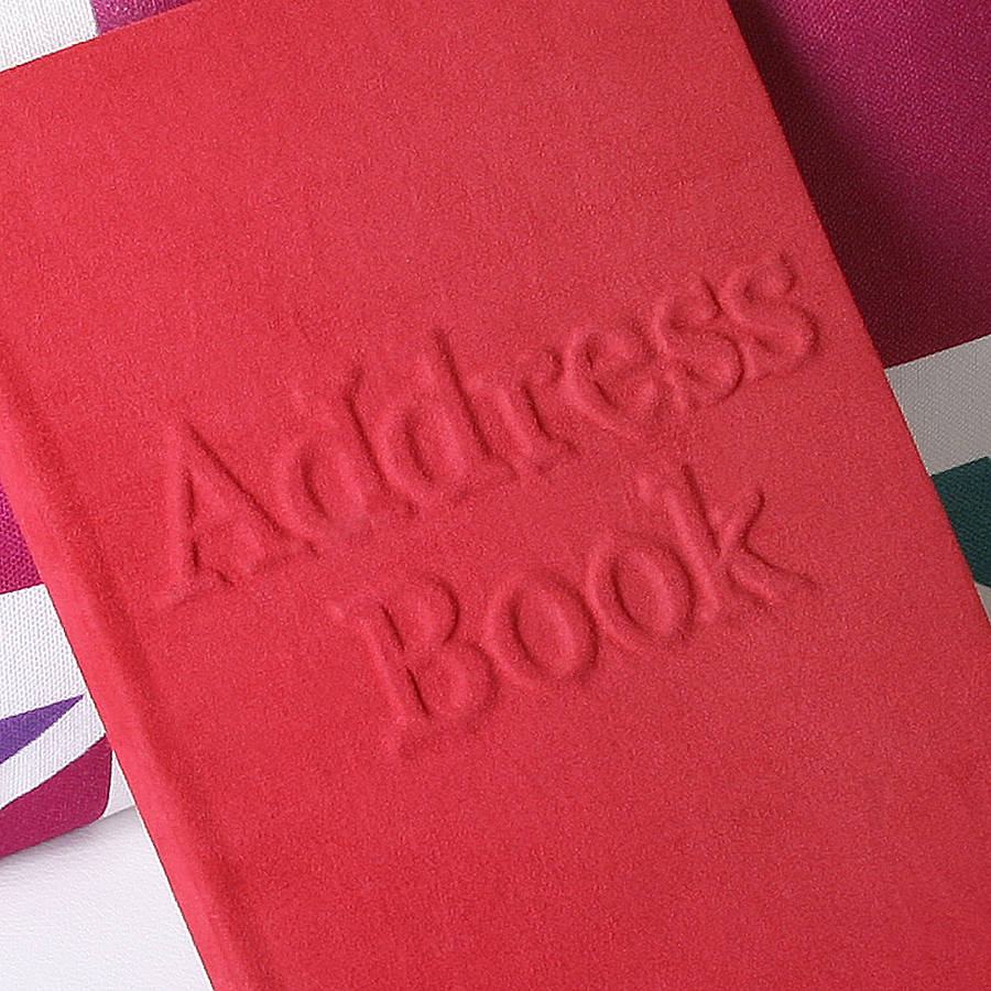 personalised suede address book by tadah wall art