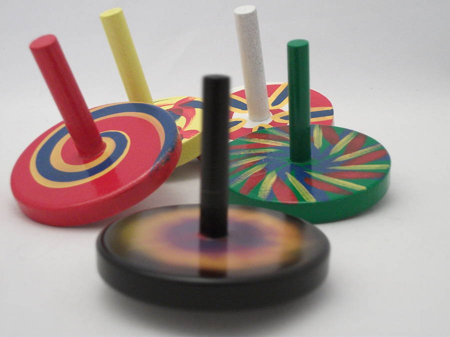 painted wooden spinning top by croglin toys & designs ...