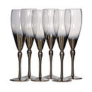 Silver Plated Champagne Flutes Set Of Six By The Orchard