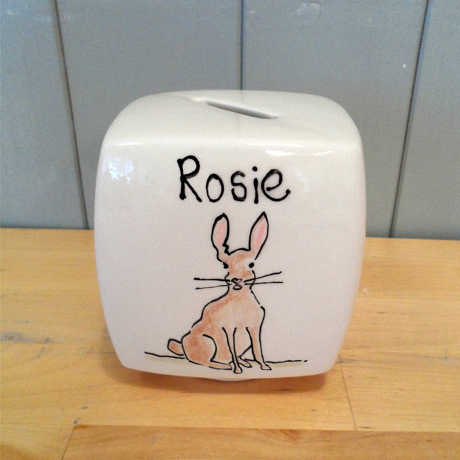 personalised ceramic money box by fired arts and crafts