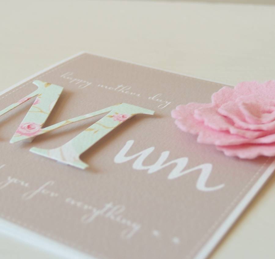 Personalised Felt Flower Mothers Day Card By Thoughts Of You