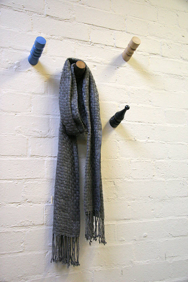 set of three upcycled chair leg pegs by furniture magpies