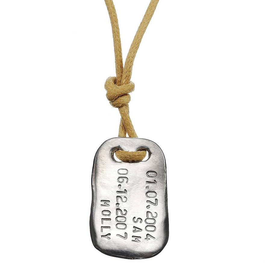 men's personalised tablet necklace by chambers & beau