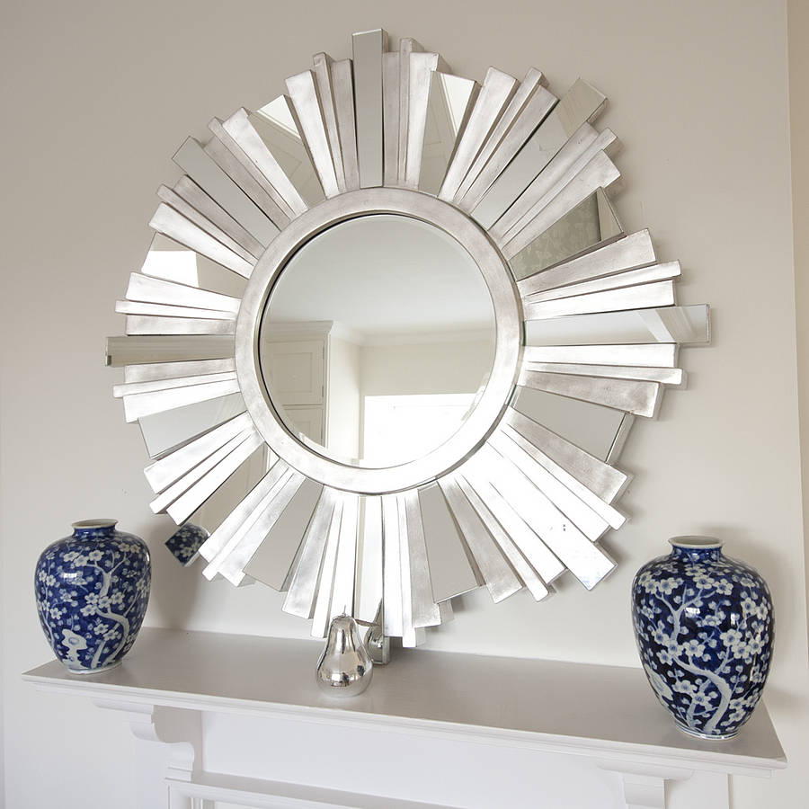 striking silver contemporary mirror by decorative mirrors ...
