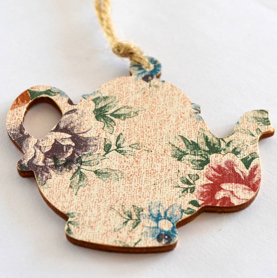 decorative wooden teapot by grace & favour home