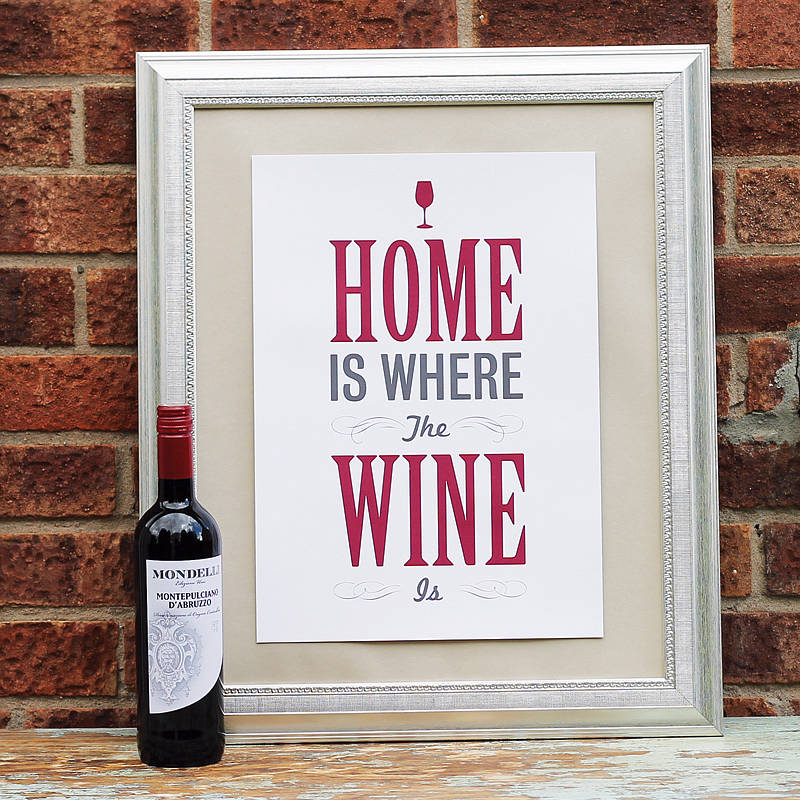 'home is where the wine is' print by lovely cuppa