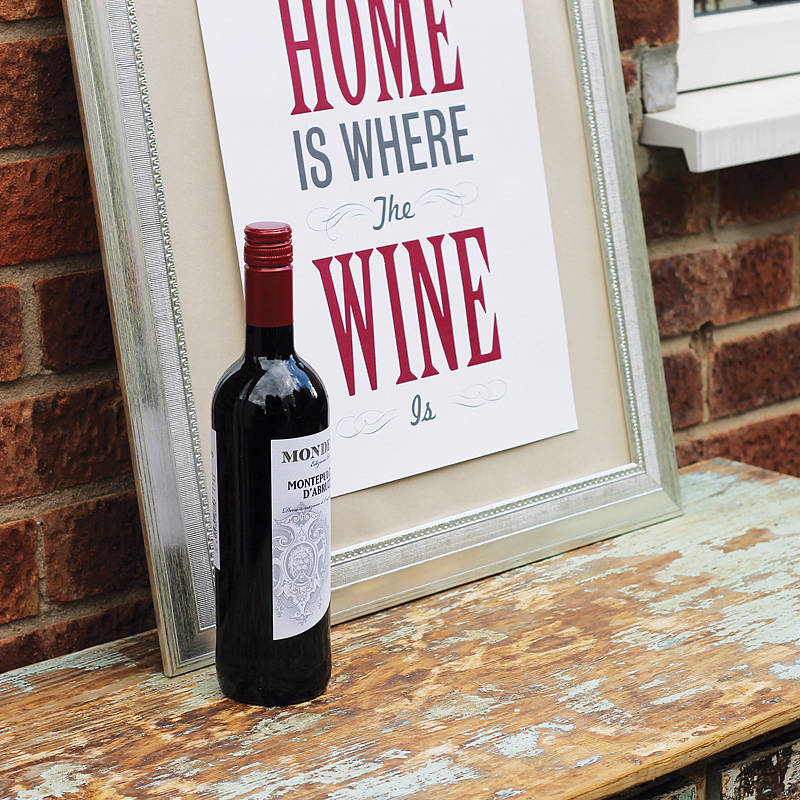 'home is where the wine is' print by lovely cuppa