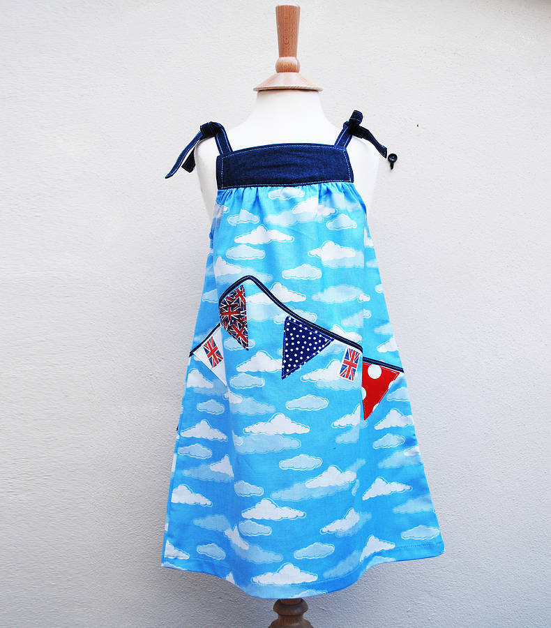 girl's great britian bunting dress by wild things funky little dresses