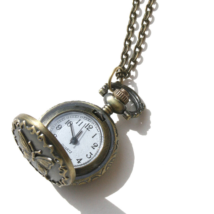 butterfly locket clock necklace by hayley co butterfly locket clock necklace by hayley co