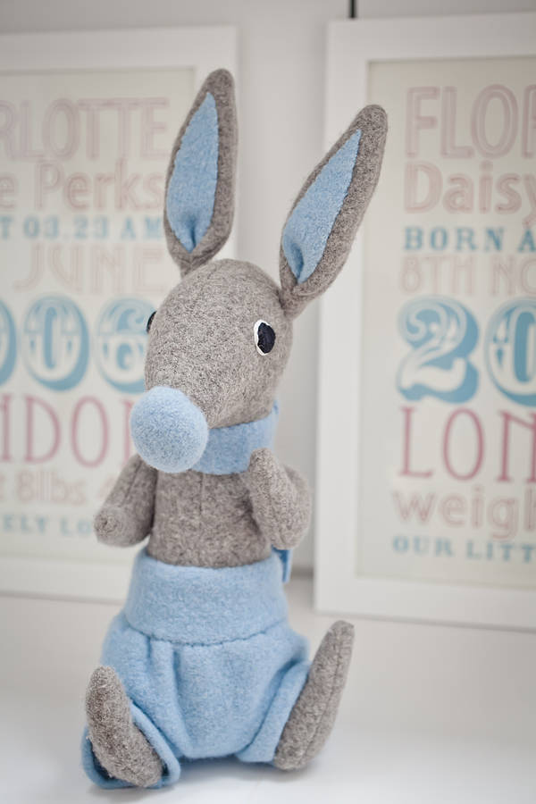 grey soft toy bunny