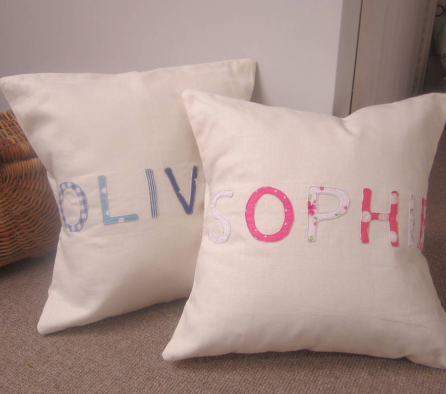 personalised linen cushion cover by the fairground