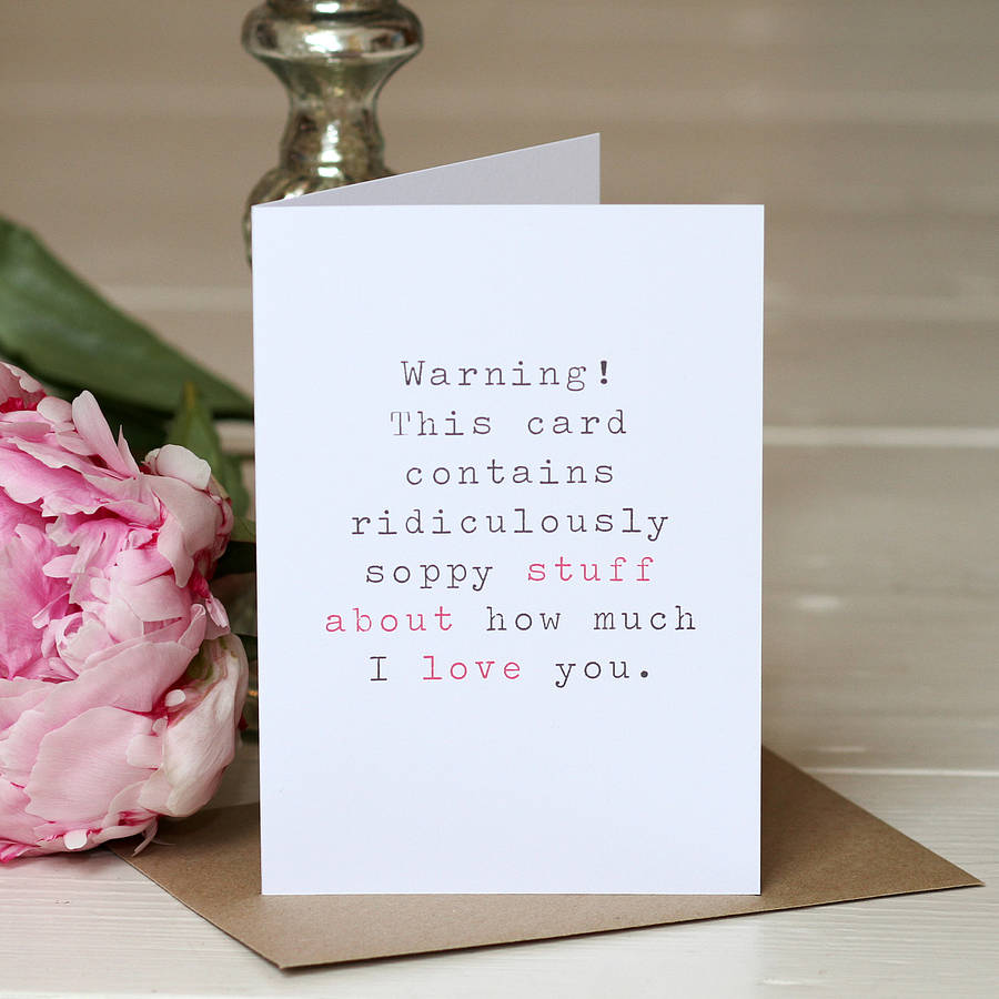 'stuff about love' wedding day cardslice of pie