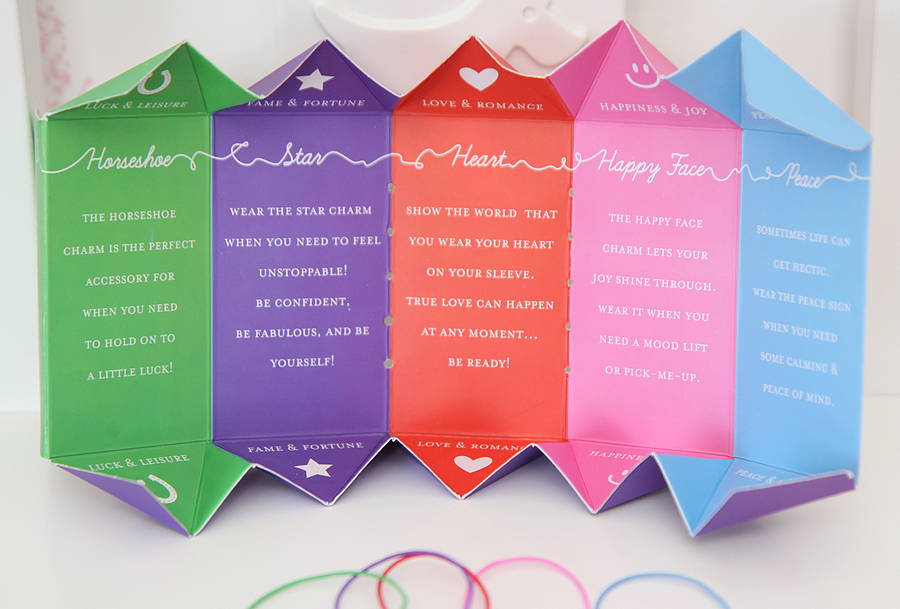 girl's lucky charm bracelet gift set by red berry apple