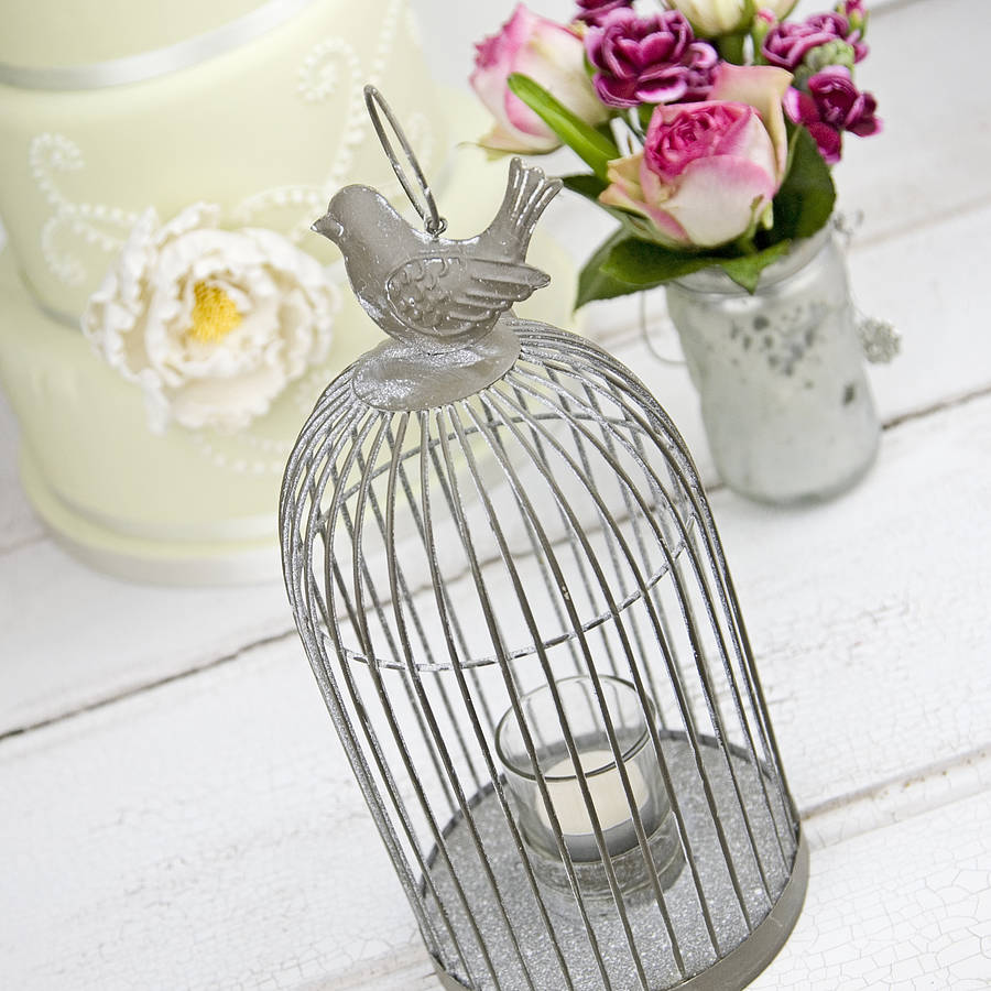 vintage style bird cage tea light holder by hope and willow