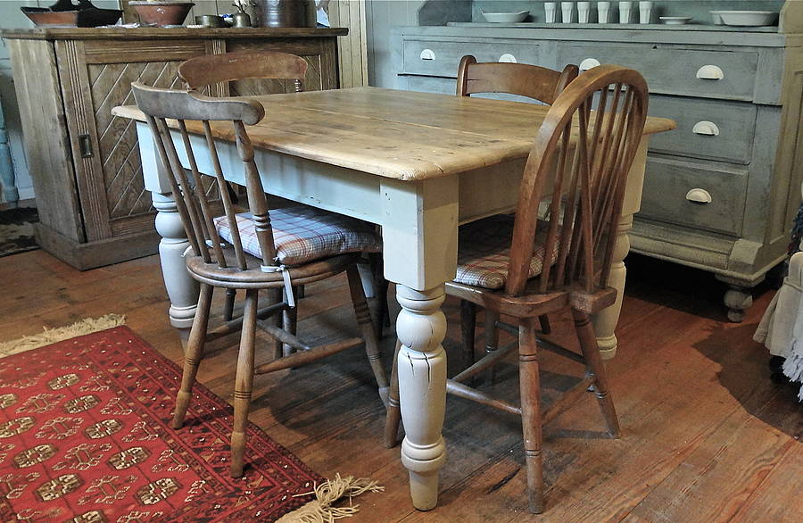 farm table in a kitchen