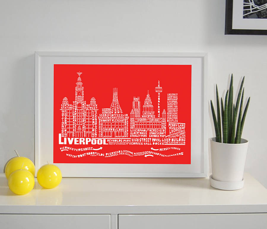 liverpool skyline typography print by spdesign