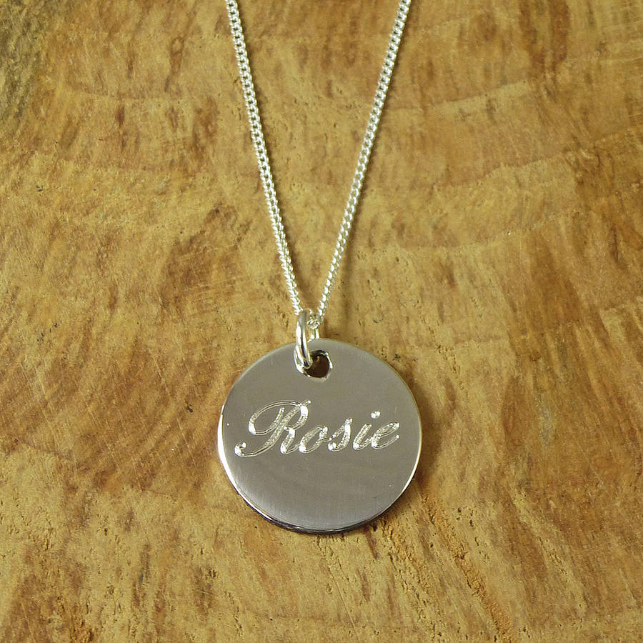 Personalised Silver Name Pendant By Hersey Silversmiths 