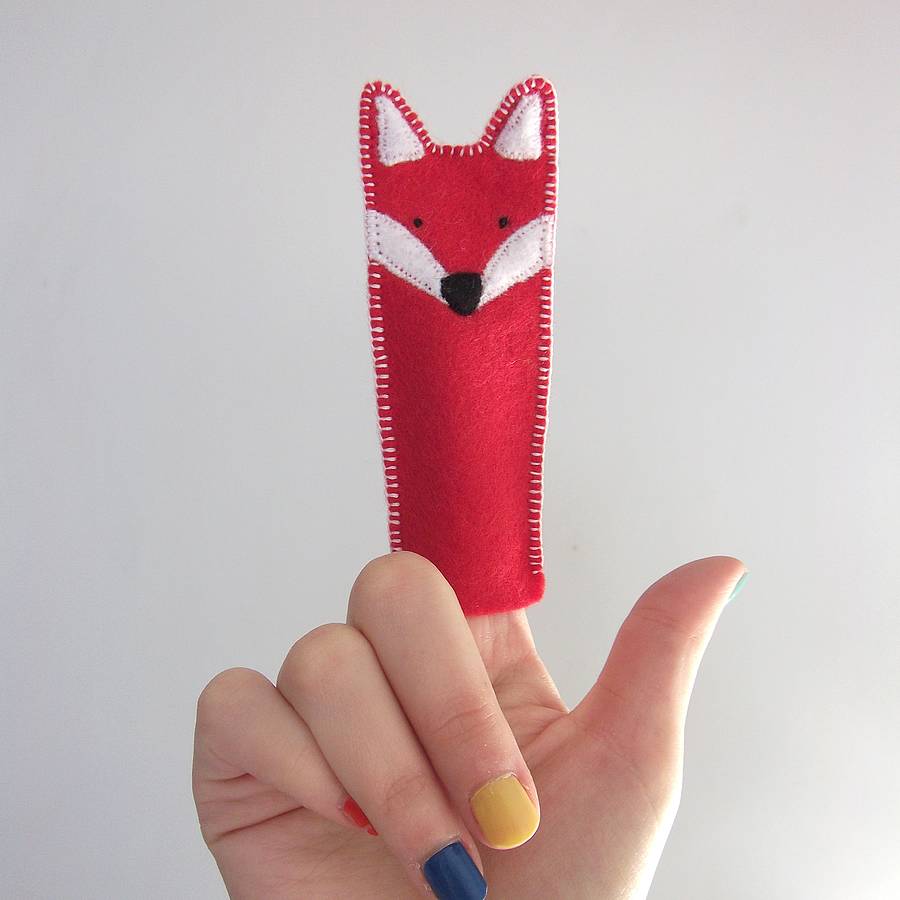 Liška fox finger puppet Felt finger puppets, Felting projects