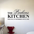 personalised 'kitchen' wall stickers by parkins interiors
