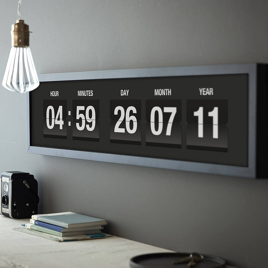 personalised special time/date vintage flip clock print by the drifting