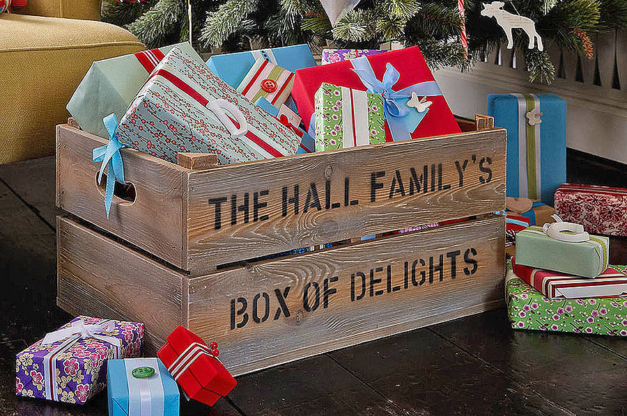 personalised large christmas gift crate by plantabox