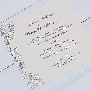 Non personalised evening wedding invitations