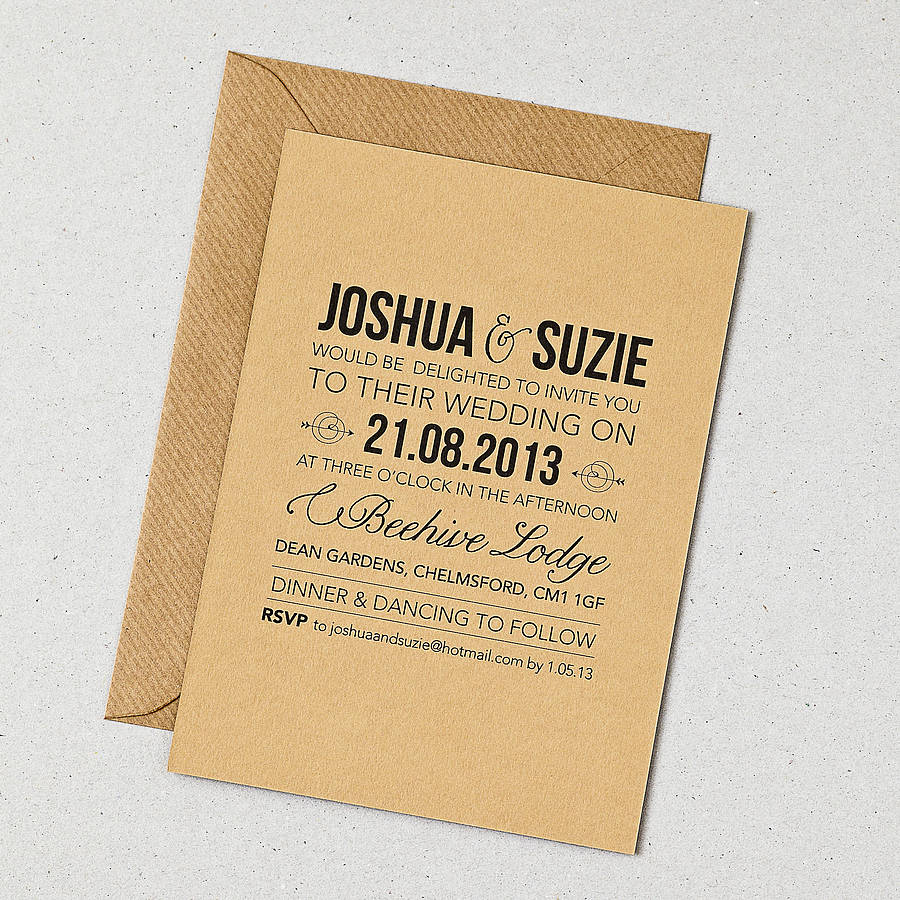 rustic style wedding invitation by doodlelove | notonthehighstreet.com