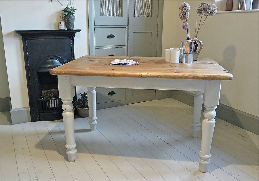 pine and painted white 6pl kitchen table set