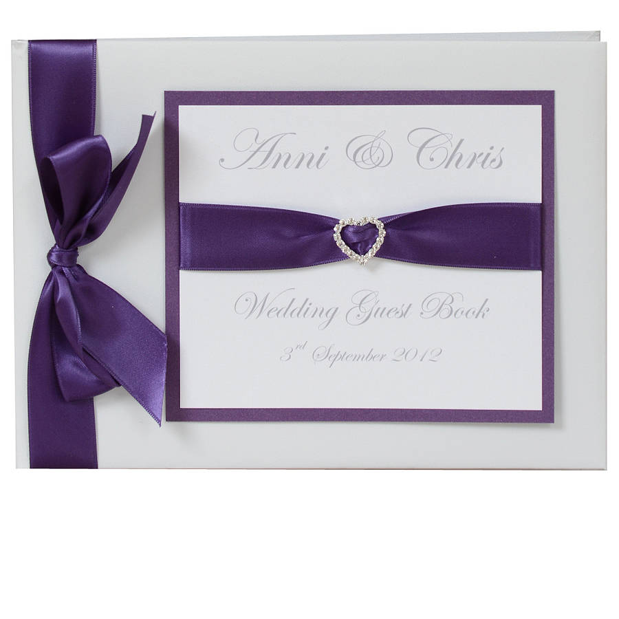 personalised crystal heart guest book by dreams to reality design ltd