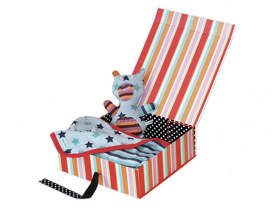 baby boy blanket and toy gift set by award winning lilly + sid