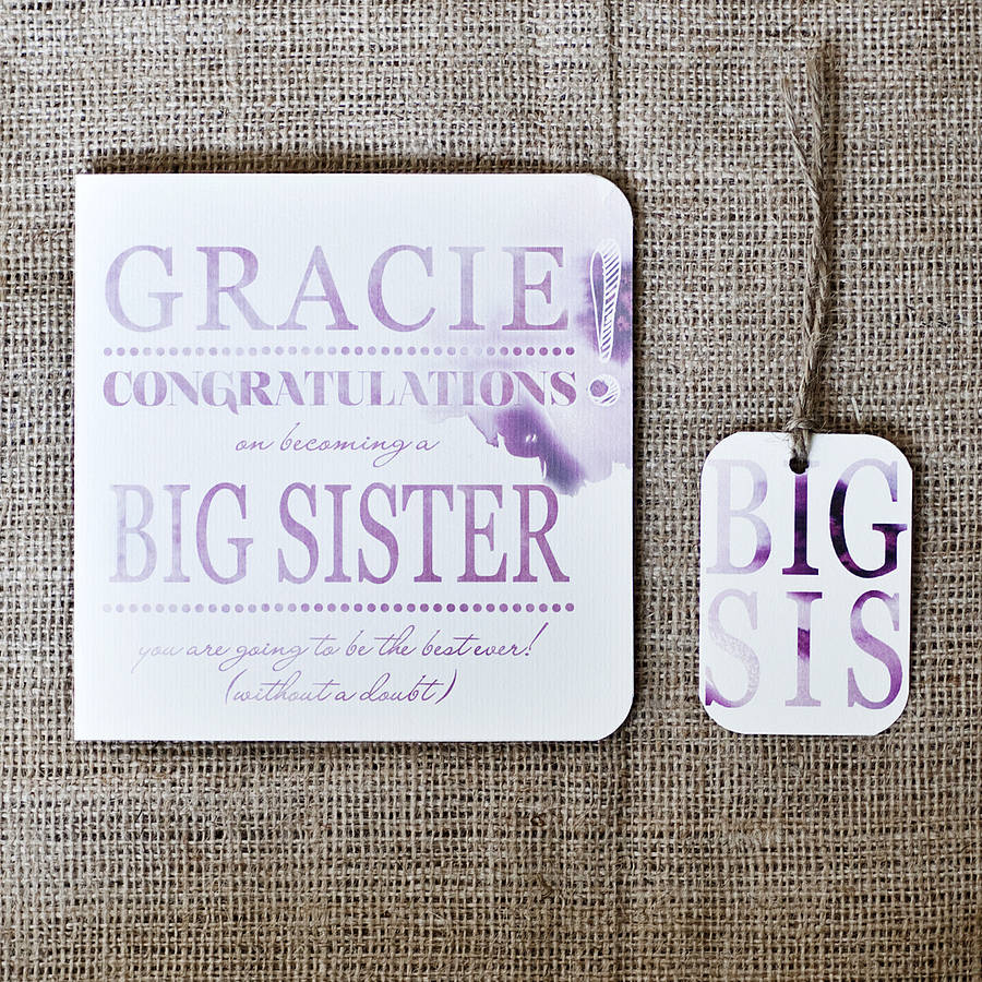 congratulations big sister card and tag by julia eastwood ... Congratulations big sister card and tag by julia eastwood ...