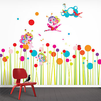 flower fairies wall stickers by funky little darlings
