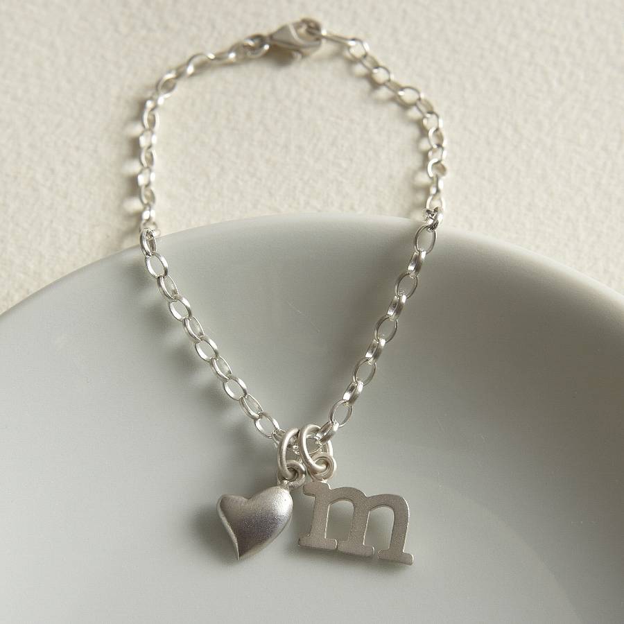 silver initial charm bracelet by lily charmed | 0