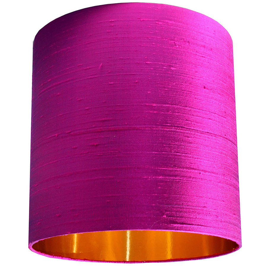 indian silk dupion lampshade in hot pink by love frankie