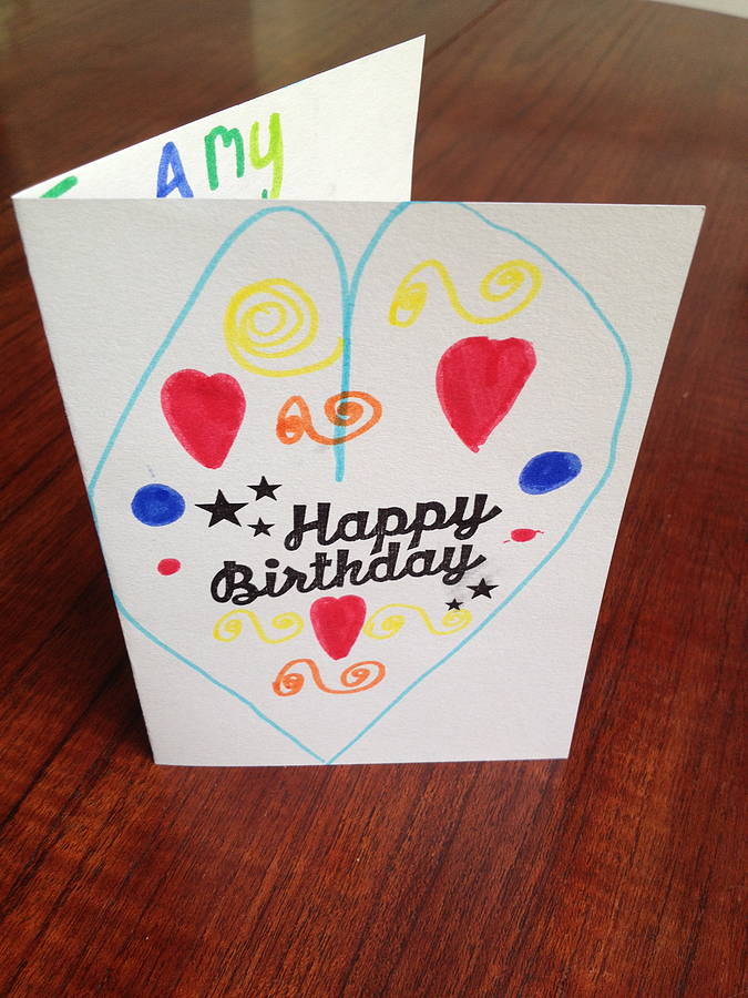 'happy birthday' rubber stamp by lollipop designs