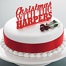 personalised christmas cake topper by miss cake | notonthehighstreet.com