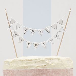 ivory just married wedding cake bunting by ginger  photo image