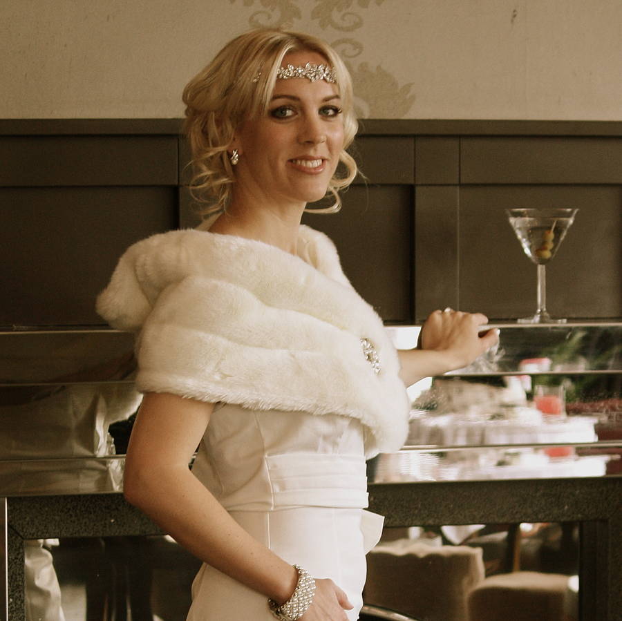 vintage inspired faux fur shrug by wonderful wraps