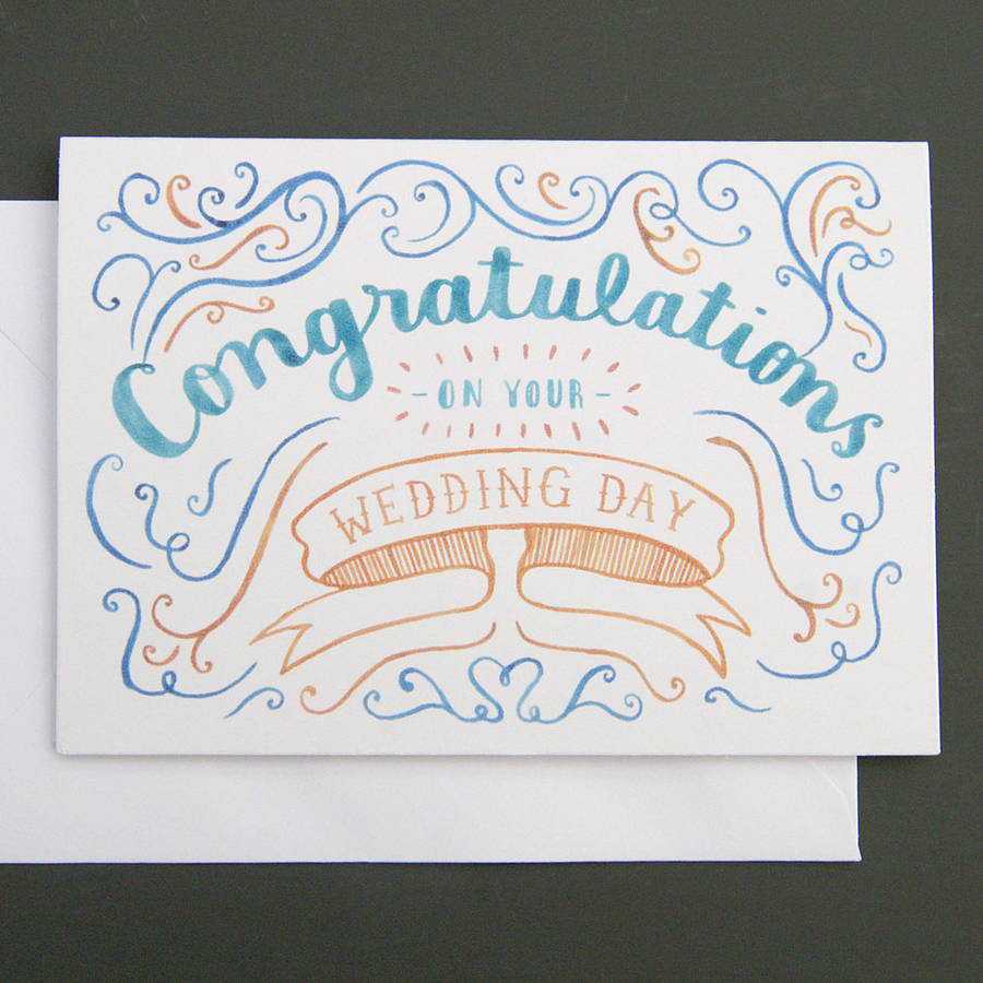 Congratulations Wedding Card By Nic Farrell Illustration