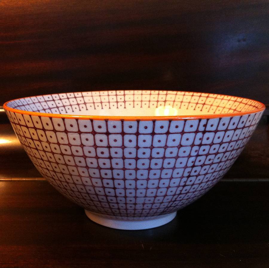 handpainted porcelain serving bowl by the forest & co