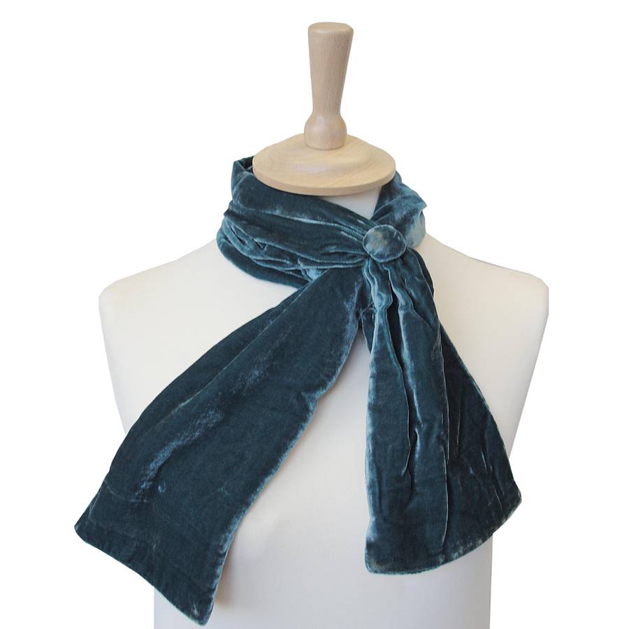 silk velvet button scarf by bags not war