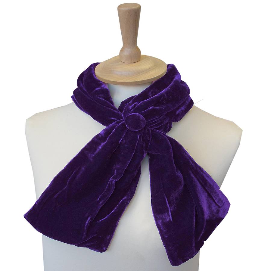 silk velvet button scarf by bags not war