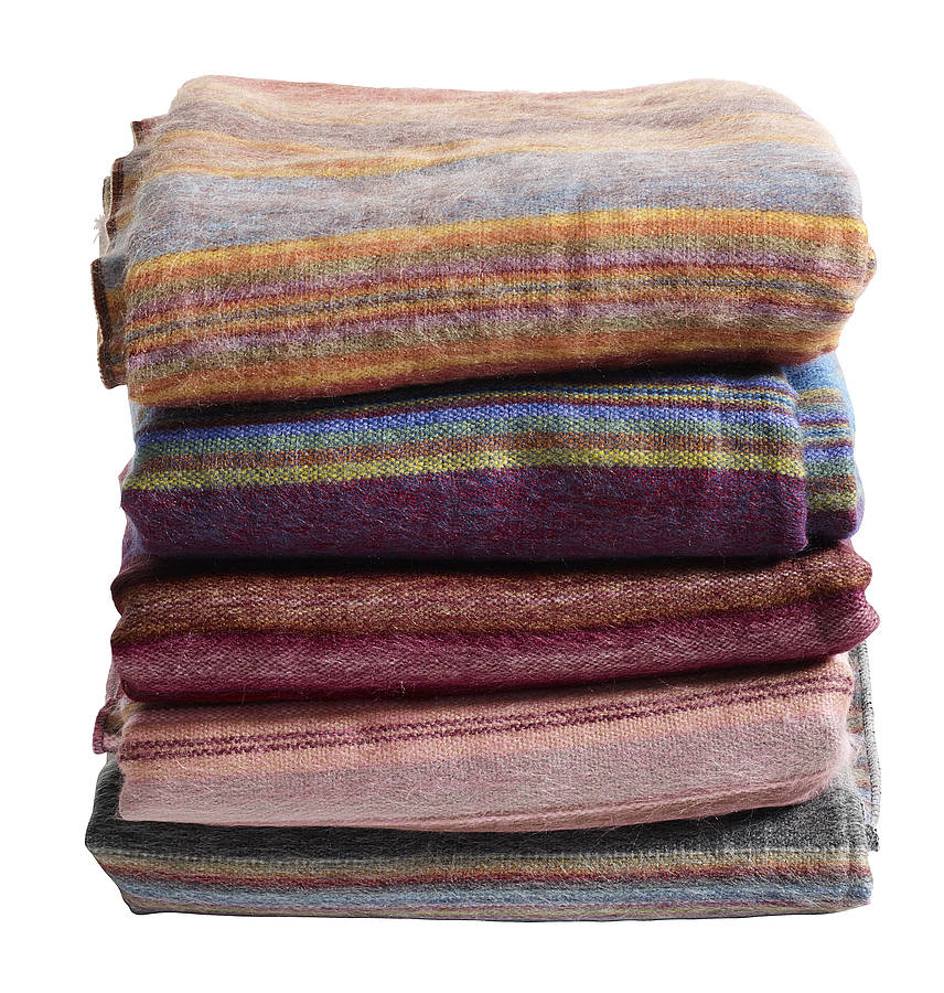 100% Baby Alpaca Throw Blankets Solid Color I Broad