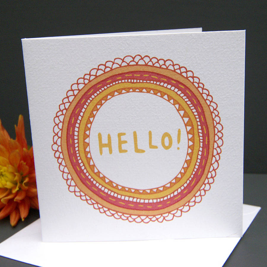 'hello!' greetings card by nic farrell illustration