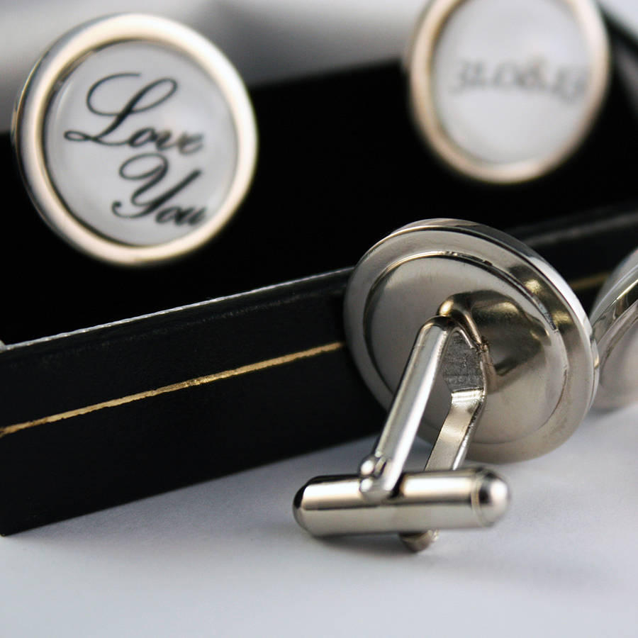 i love you personalised wedding cufflinks by lily and louie