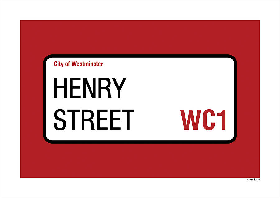 personalised street name and borough print by a piece of