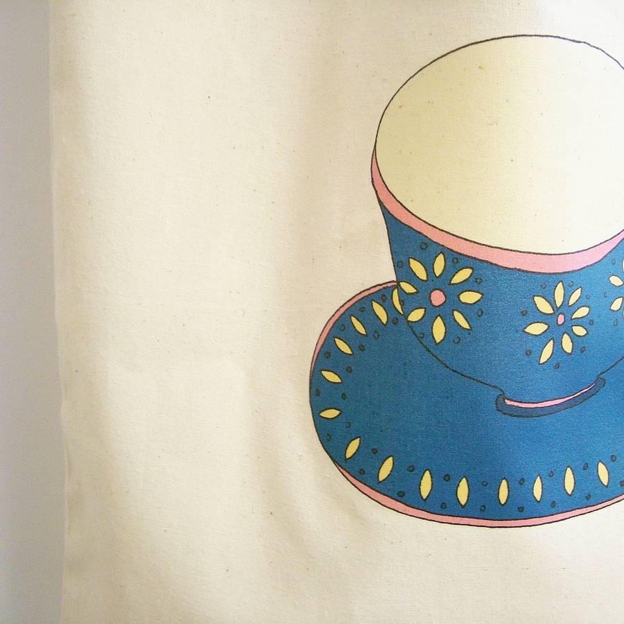 sale custom scandinavian teacup canvas bag by hannah stevens